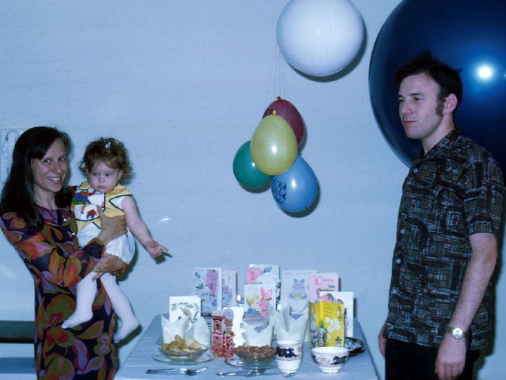 Anita's first birthday -- with Mom and Dad